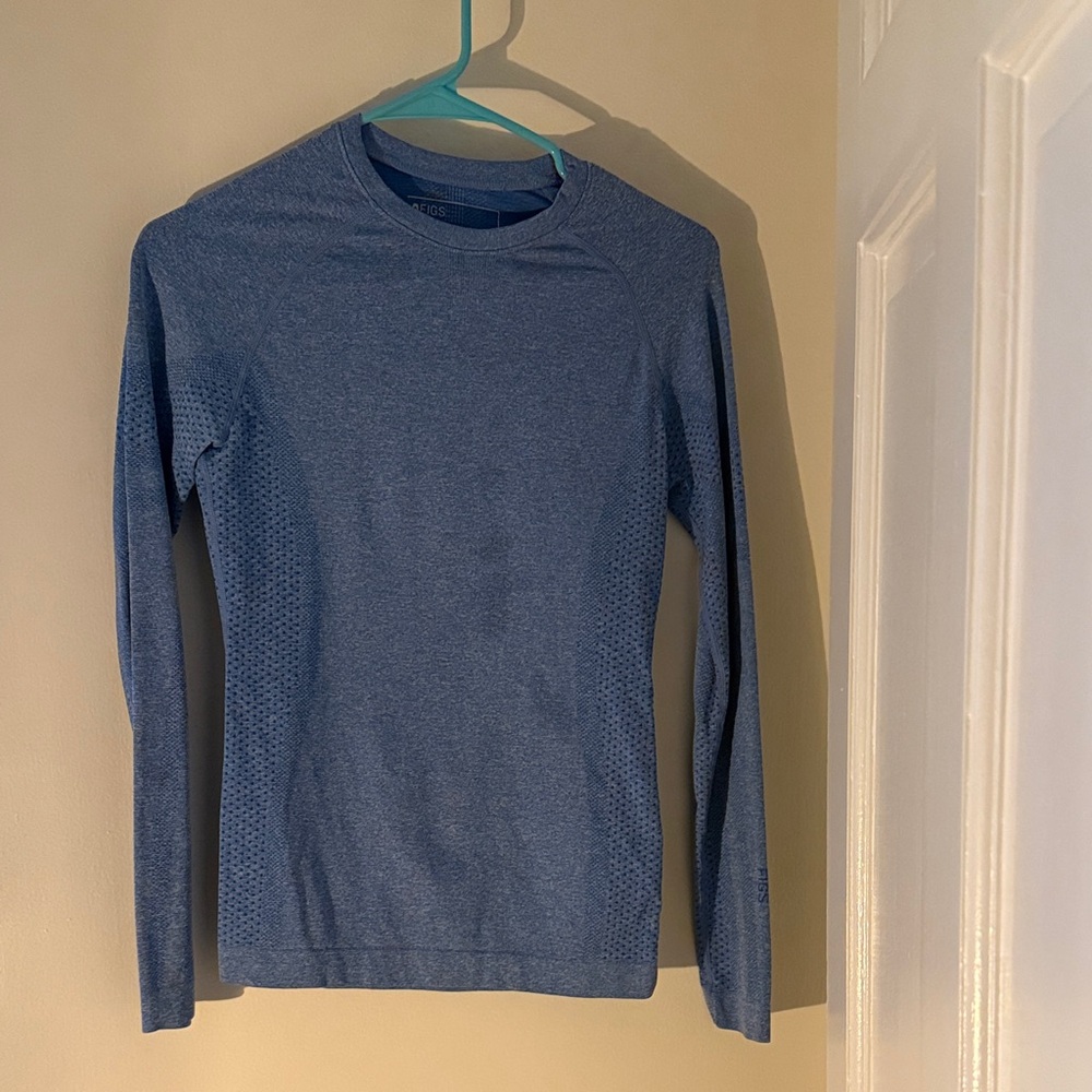 Figs Blue Long Sleeve Top